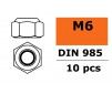 Ecrou hexagonal autobloquant - M6 - Acier galvanisé (10pcs)