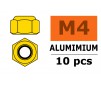 Ecrou aluminium autobloquant - M4 - Or (10pcs)