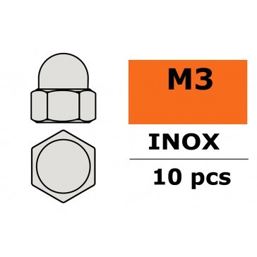 Closed Round Head Nut - M3 Inox (10pcs)