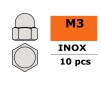 Closed Round Head Nut - M3 Inox (10pcs)