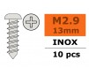 Zelftappende cilinderkopschroef - 2,9X13mm - Inox (10st)