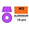 Rondelles aluminium pour vis M3 T. Cy. - DE:8mm - Violet (10pcs)