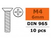 Flat Head Screw - M4X6 - Galvanized Steel (10pcs)