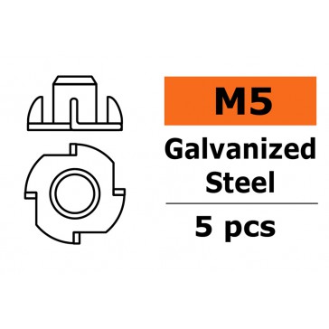 Inslagmoer - M5 - Gegalvaniseerd staal (5st)