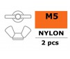 Ecrou papillon - M5 - Nylon (2pcs)