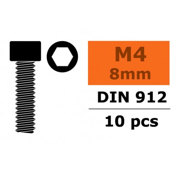 Hex Socket Head Screw - M4X8 Steel (10pcs)