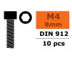 Hex Socket Head Screw - M4X8 Steel (10pcs)