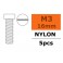 Pan Head Screw - M3X16 Nylon (5pcs)