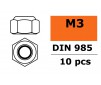 Zelfborgende zeskantmoer - M3 - Gegalvaniseerd staal (10st)