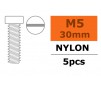 Pan Head Screw - M5X30 Nylon (5pcs)