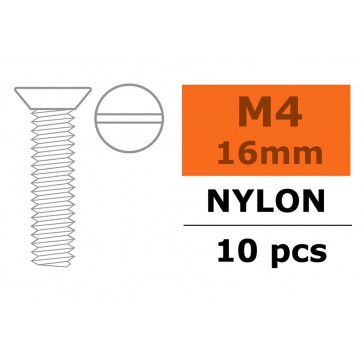 Flat Head Screw - M4X16 Nylon (5pcs)