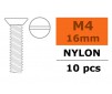 Flat Head Screw - M4X16 Nylon (5pcs)