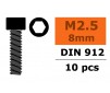 Hex Socket Head Screw - M2,5X8 Steel (10pcs)