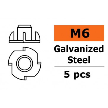 Inslagmoer - M6 - Gegalvaniseerd staal (5st)