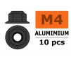 Aluminium zelfborgende zeskantmoer met flens - M4 - Gun Metaal (10st)