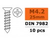 Self-tapping Flat Head Screw - 4,2X25mm - Galvanized Steel (10pcs)