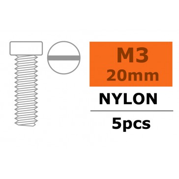 Pan Head Screw - M3X20 Nylon (5pcs)