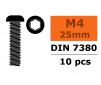 Laagbolkopschroef - Binnenzeskant - M4x25- Staal (10st)