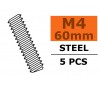 Tige filetée - M4X60 - Acier (5pcs)