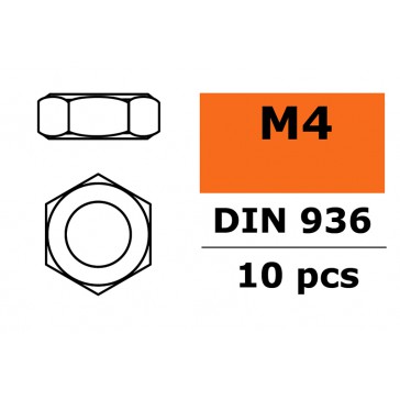 Ecrou hexagonal fine - M4 - Acier galvanisé (10pcs)