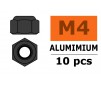 Ecrou aluminium autobloquant - M4 - Gun Metal (10pcs)