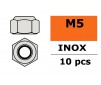 Ecrou hexagonal autobloquant - M5 - Inox (10pcs)