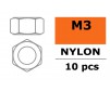 Hexagon Nut - M3 Nylon (10pcs)