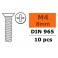 Flat Head Screw - M4X8 - Galvanized Steel (10pcs)