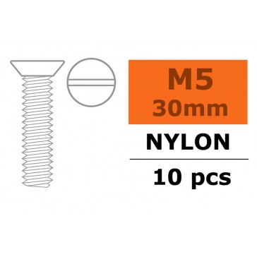 Flat Head Screw - M5X30 Nylon (5pcs)