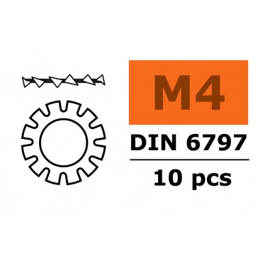 Vlakke sluitring borgend - M4 - Gegalvaniseerd staal (10st)