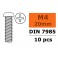 Pan Head Screw - M4X20 - Galvanized Steel (10pcs)