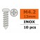 Zelftappende cilinderkopschroef - 4,2X13mm - Inox (10st)