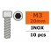 Hex Socket Head Screw - M3X20 Inox (10pcs)