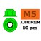 Ecrou aluminium autobloquant avec flasque - M5 - Vert (10pcs)
