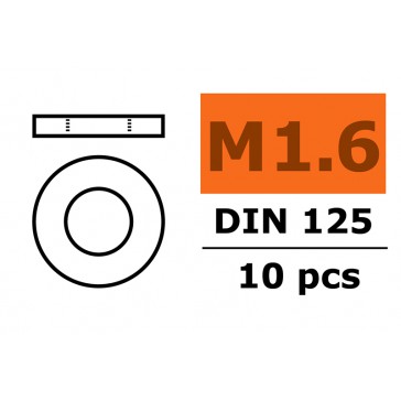 Rondelles - M1,6 - Acier galvanisé (10pcs)