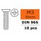 Flat Head Screw - M3X6 - Galvanized Steel (10pcs)