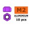 Aluminium Nylstop Nut M2 - Purple (10pcs)