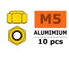 Ecrou aluminium autobloquant - M5 - Or (10pcs)