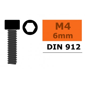 Hex Socket Head Screw - M4X6 Steel (10pcs)