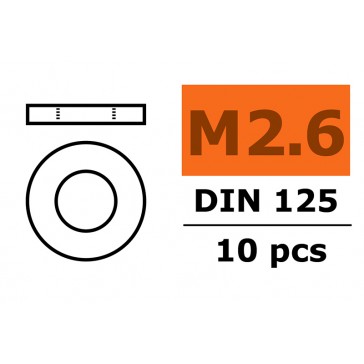 Washer M2,6 - Galvanized Steel (10pcs)