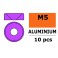Aluminium Washer for M5 Flat Head Screws OD:12mm Purple (10pcs)