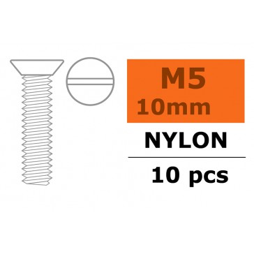 Flat Head Screw - M5X10 Nylon (5pcs)