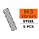 Tige filetée - M3X30 - Acier (5pcs)