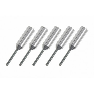 Aluminium huls met schroefdraad - M2 - Carbon staaf Dia. 5mm (5st)