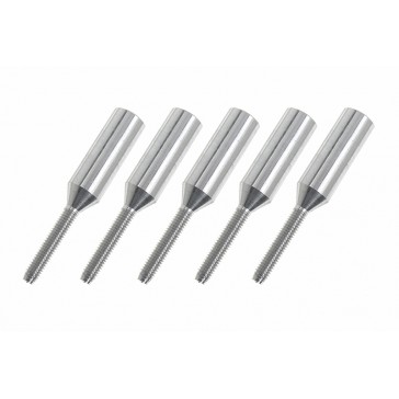 Aluminium huls met schroefdraad - M2.5 - Carbon staaf Dia. 5mm (5st)