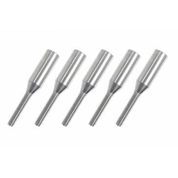 Aluminium huls met schroefdraad - M2.5 - Carbon staaf Dia. 4mm (5st)