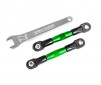 Camber links, rear (green-anodized) (2) (fits Drag Slash)