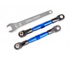 Camber links, front (blue-anodized) (2) (fits Drag Slash)