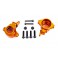 STEERING BLOCKS, 6061-T6 ALU. (ORANGE-ANODIZED), (L /R)