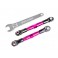 Camber links, front (pink-anodized) (2) (fits Drag Slash)